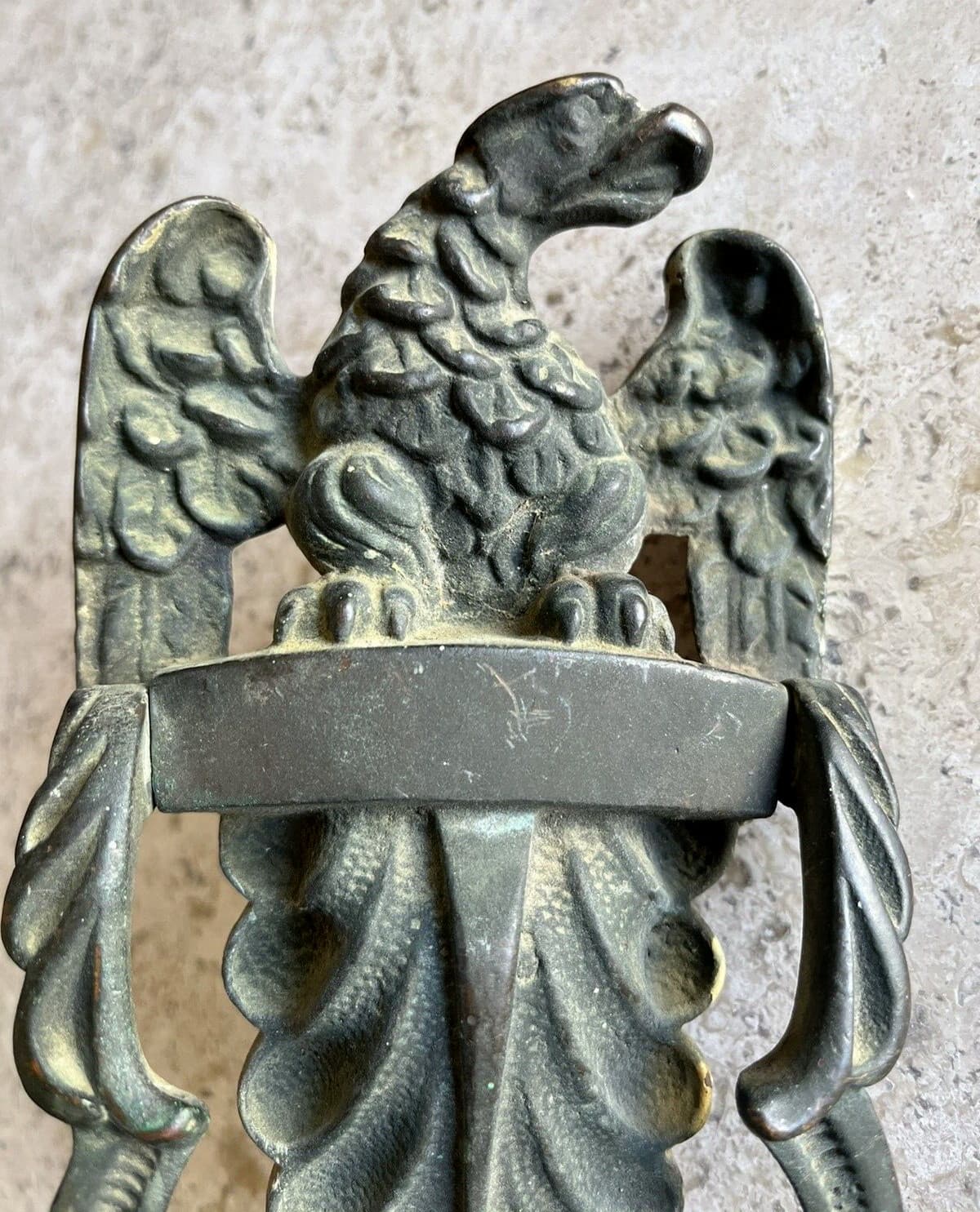 8" inch ANTIQUE dated 1914 AMERICAN EAGLE ARCHITECTURAL SALVAGE DOORKNOCKER 3