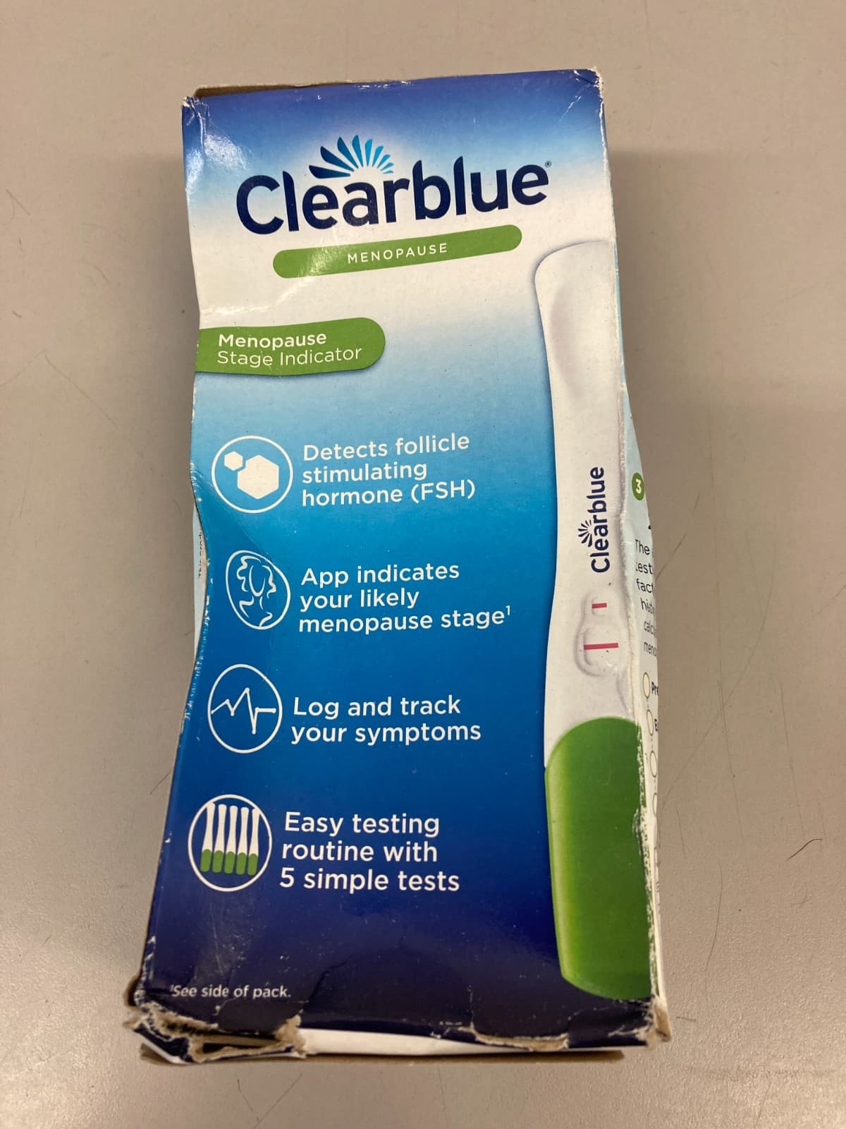 Clearblue Menopause Stage Indicator - 5 Test Sticks Exp 01/26 - Damaged Box 2