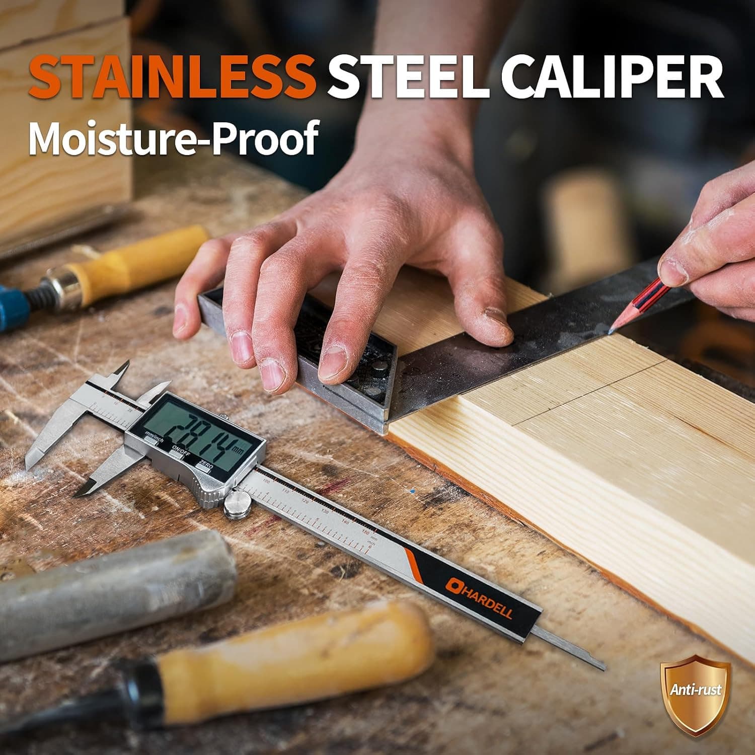 Digital Caliper, 6 Inch Caliper with Extra Large LCD Screen, Stainless Steel Cal 5