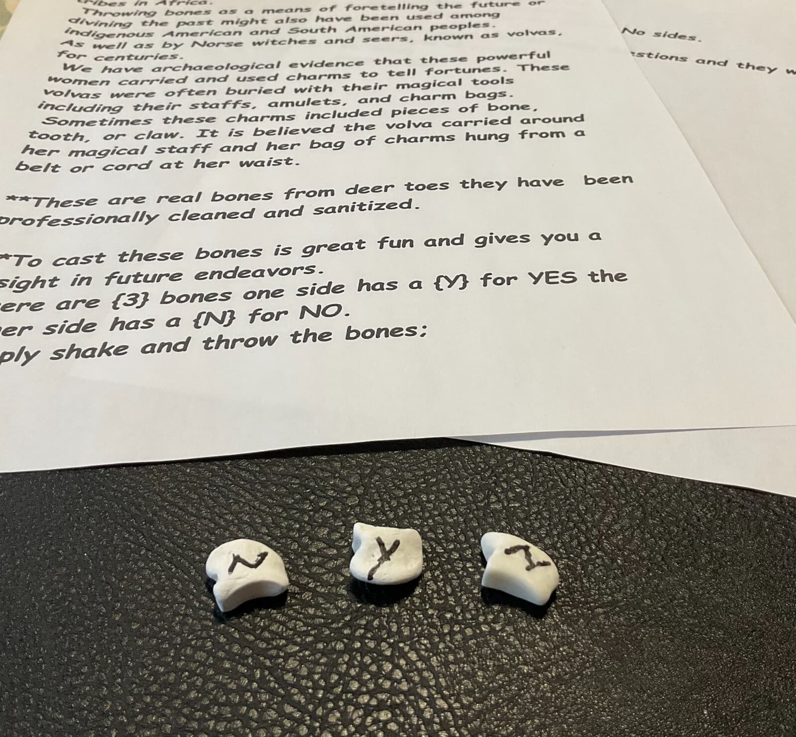 DIVINATION  ✨ BONE CASTING ✨REAL DEER BONES ✨COMES WITH BAG & INSTRUCTIONS ✨