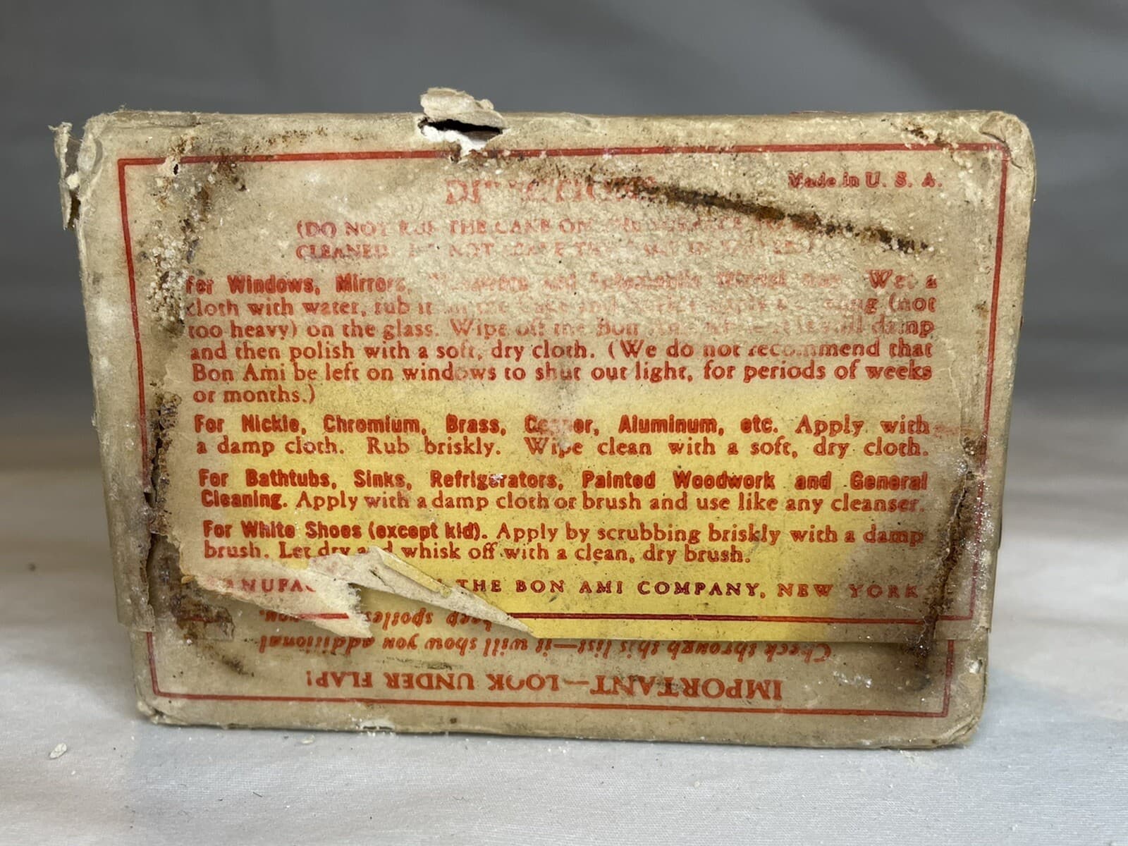 Vintage Bon Ami Cleaning Cake NOS Discontinued SEALED All Natural Bar *OLD* 4