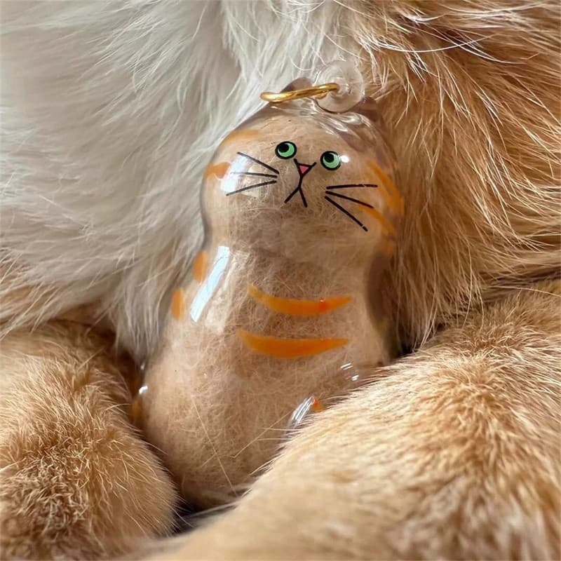 6PC Cat hair storage box pendant cat hair storage capsule keychain commemorative 5