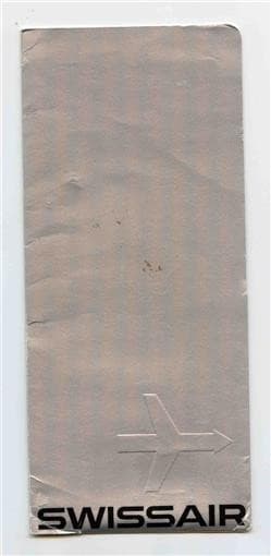 Swissair Ticket Jacket & Ticket & Tags Amsterdam Zurich 1972