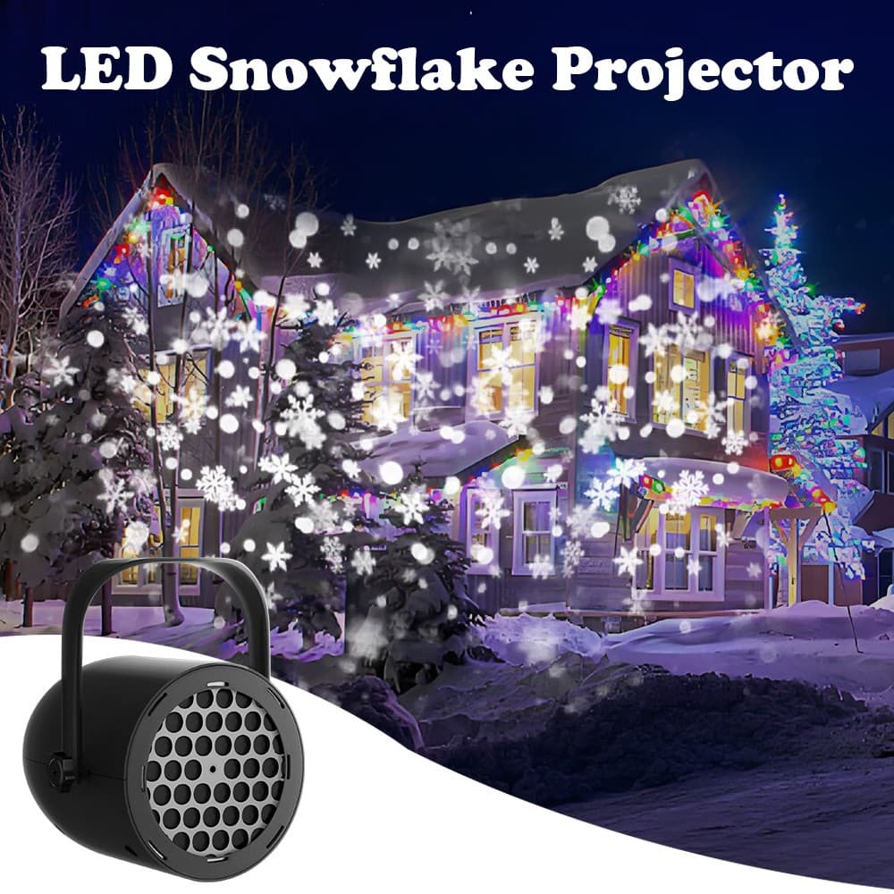 Christmas Snowflake Projector Indoor LED Moving Snowfall Show Lights Landscape