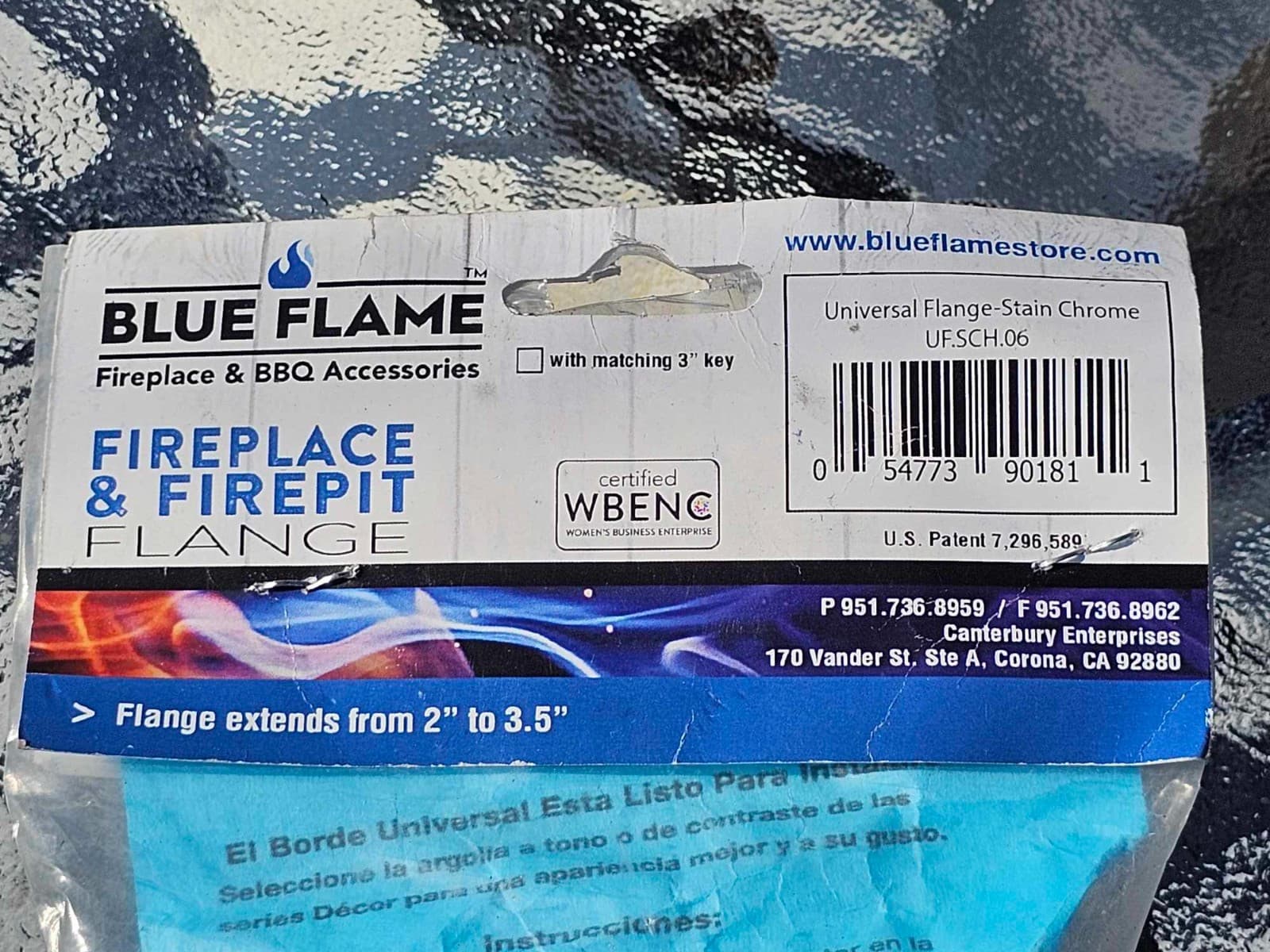 Blue Flame UF.SCH.06 Universal Gas Valve Flange Fireplace/FirePit Flange New 3