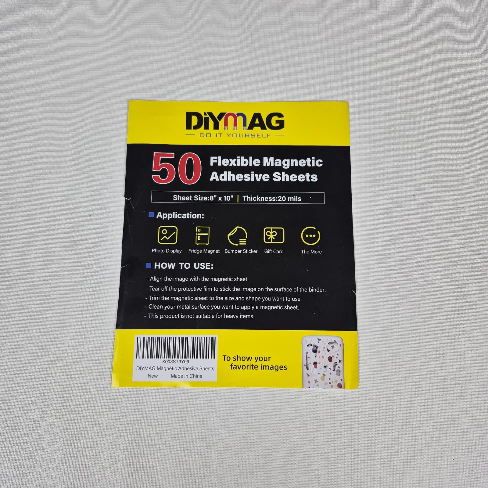 50 Self Adhesive Flexible Magnetic Sheets 8" x 10" 20mils thknss 2