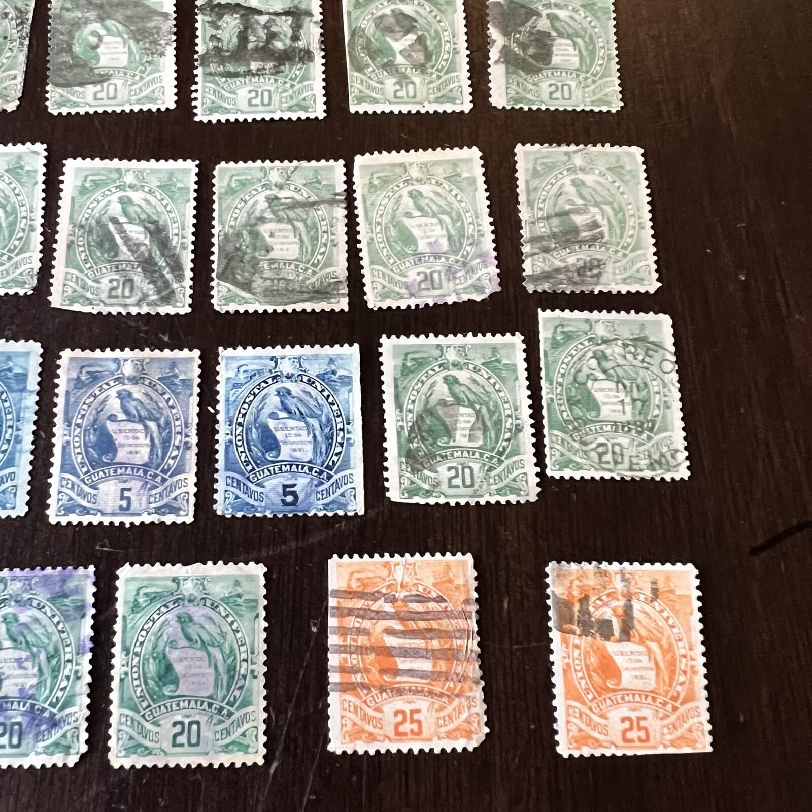 1886-1893 GUATEMALA BIRDS INVESTOR LOT OF 35 STAMPS 4