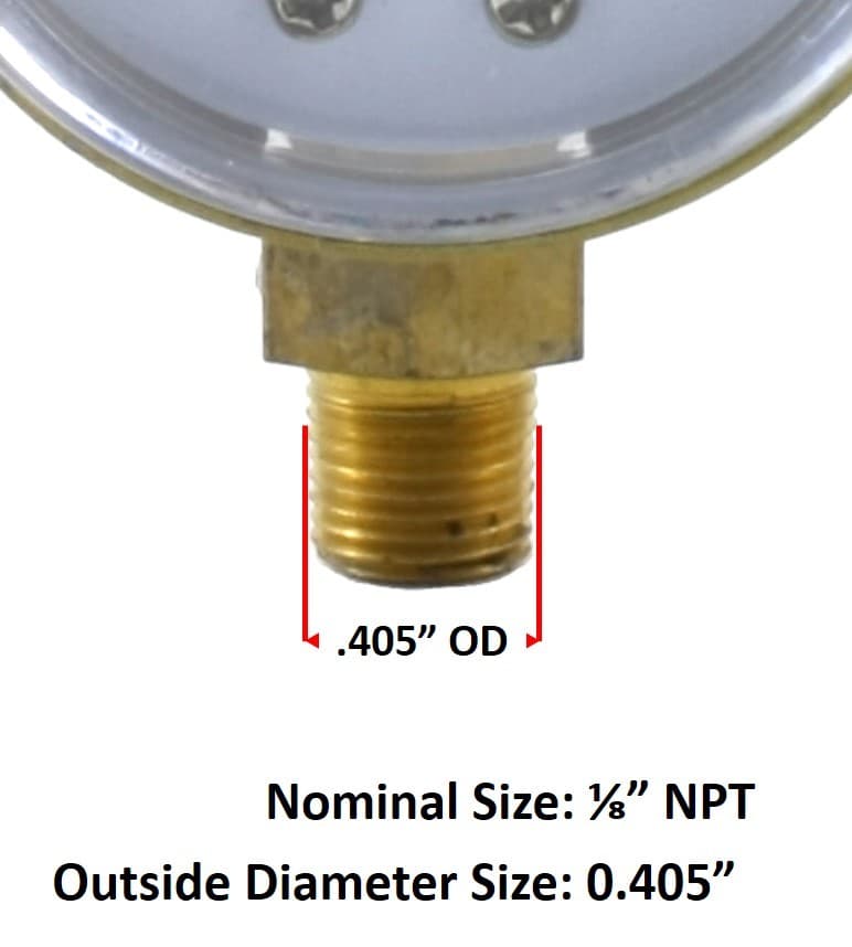 High Pressure Gauge for Oxygen Regulator 0-4000 psi 2 inches - 1/8" NPT Thread 3