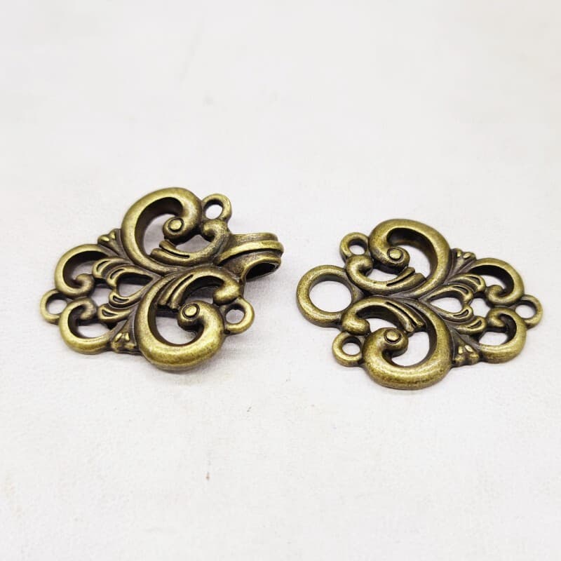 Cloak Clasp, 4 Pairs Vintage Flower Cape Clasps Sew On(Bronze) 4