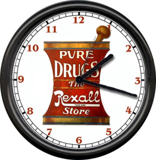 Rexall Drug Store Pharmacy Pharmacist Drugist Medical Doctor Sign Wall Clock