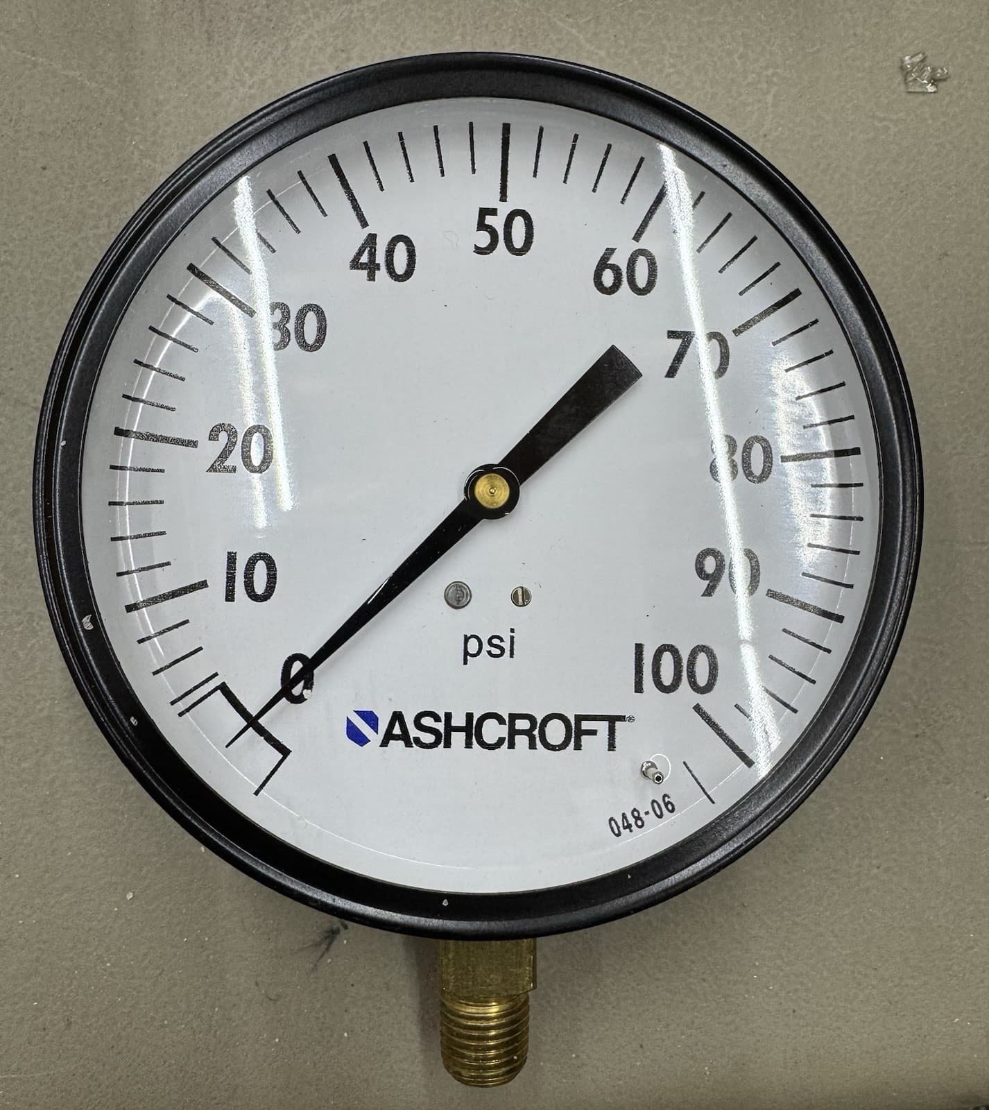 LOT OF 4 ASHCROFT 45W1000 H 02L 100# PRESSURE GAUGE 4-1/2" 0-100PSI, 1/4" NPT 3