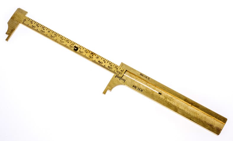 4" 100mm Brass Sliding Vernier Caliper Gauge Measuring Scale Ruler SAE & Metric 2