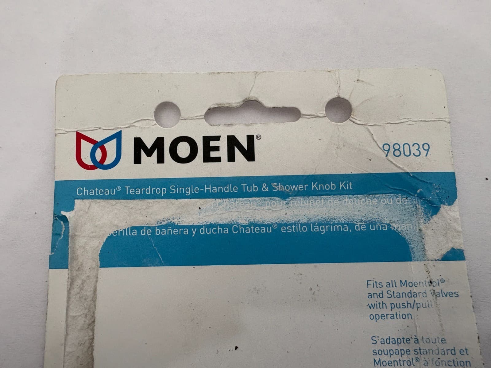 NEW Moen Chateau Teardrop Single Handle Tub/Shower Knob - 98039 (open) - READ!! 6