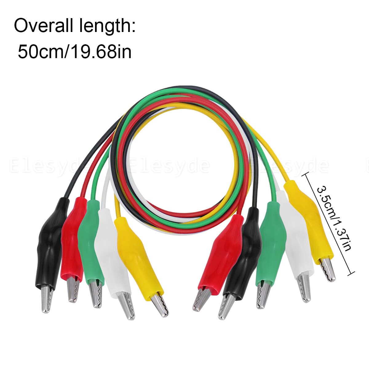 10PCS Metered Color Insulating Test Lead Cable Set Double Ended Alligator Clips 2