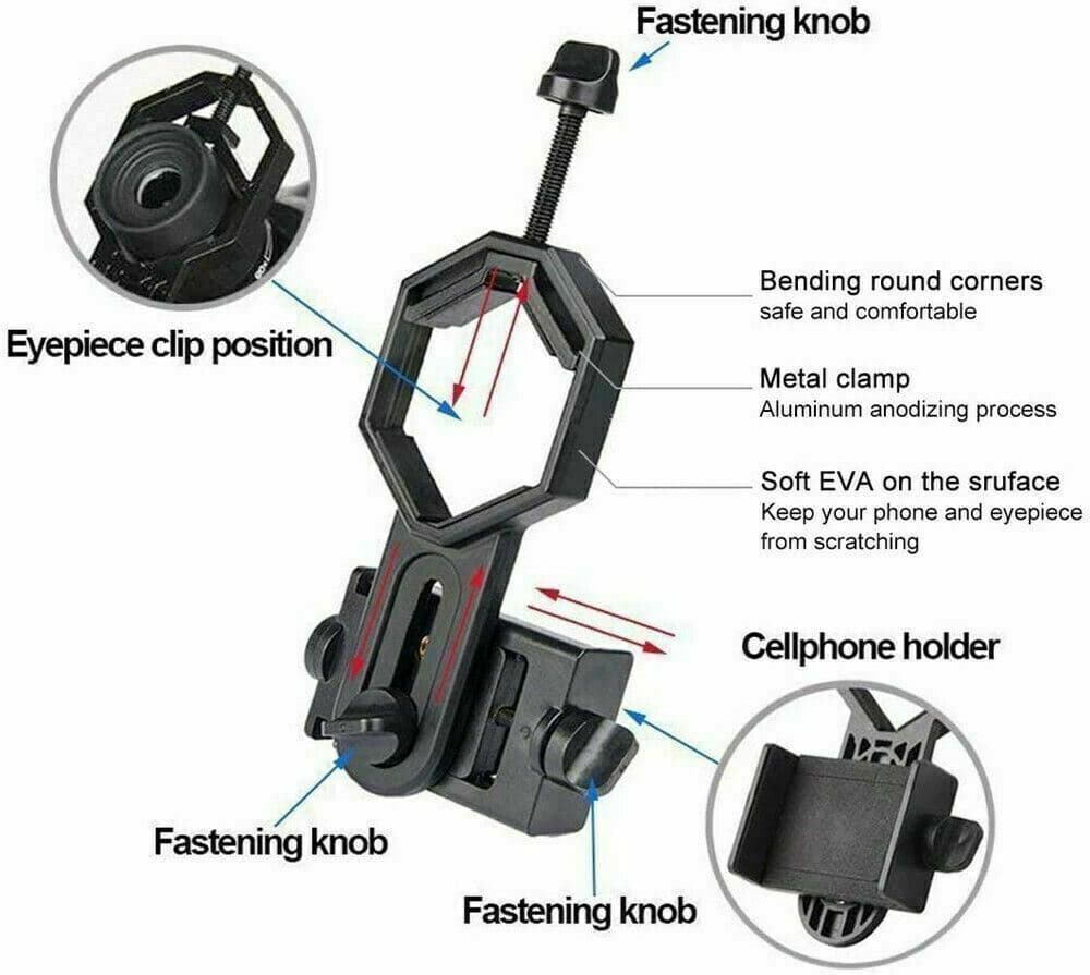 NEW Universal Telescope Cell Phone Mount Adapter for Monocular Spotting Scope US 4