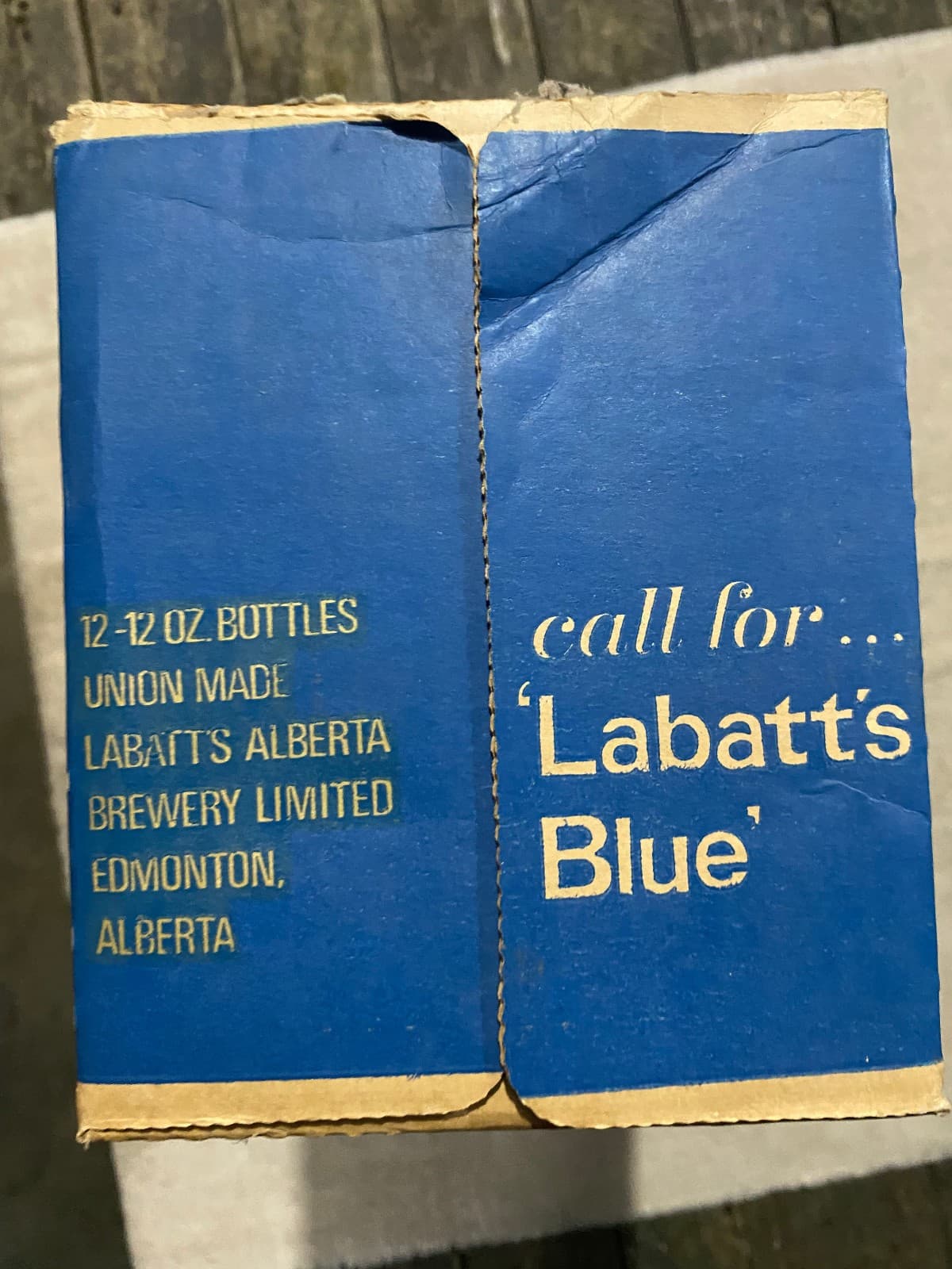 Vintage 1970s Labatt’s Blue Imported Beer Cardboard Box 12 Pack Canadian Rare 6