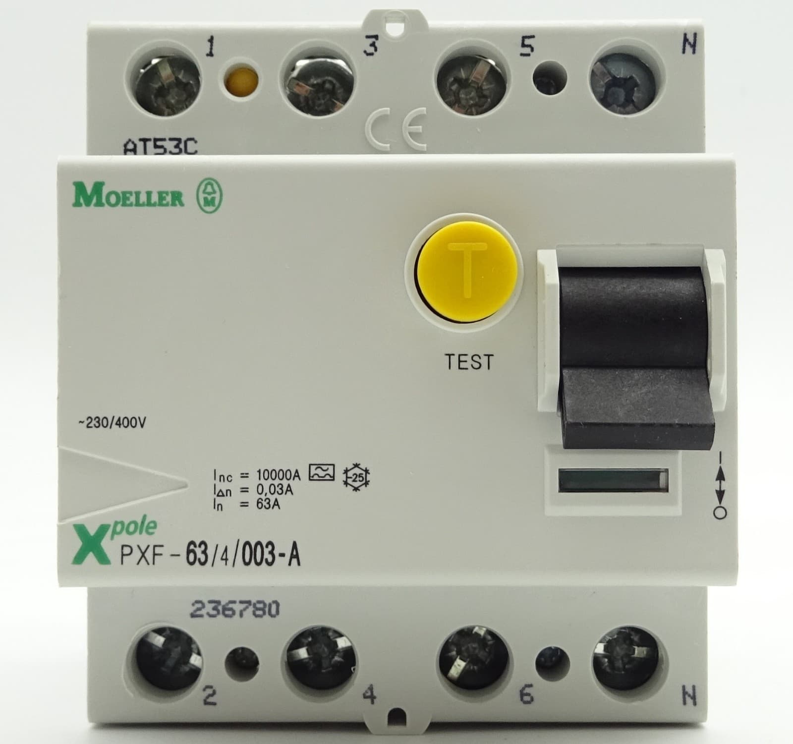 Klöckner Moeller PXF-63/4/003-A FI circuit breaker type A RF switch 63A 30mA 4p