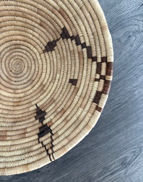 HandWoven AFRICAN Botswana Vintage circa 1970s (11")  Coiled Harvest Basket 3
