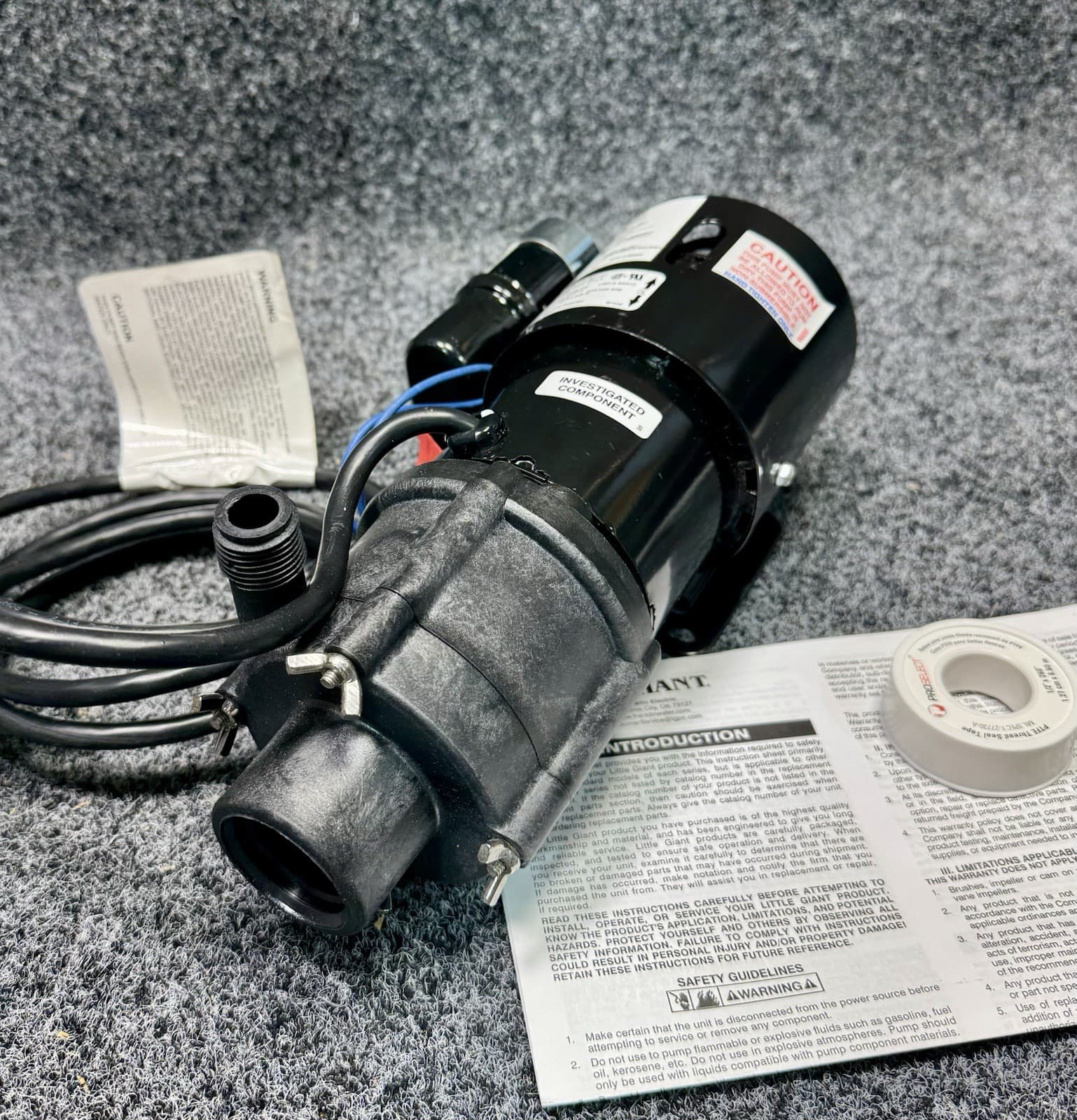 Little Giant 582604 Magnetic Drive Pump 115V AC, 1/10 hp, 1 Phase