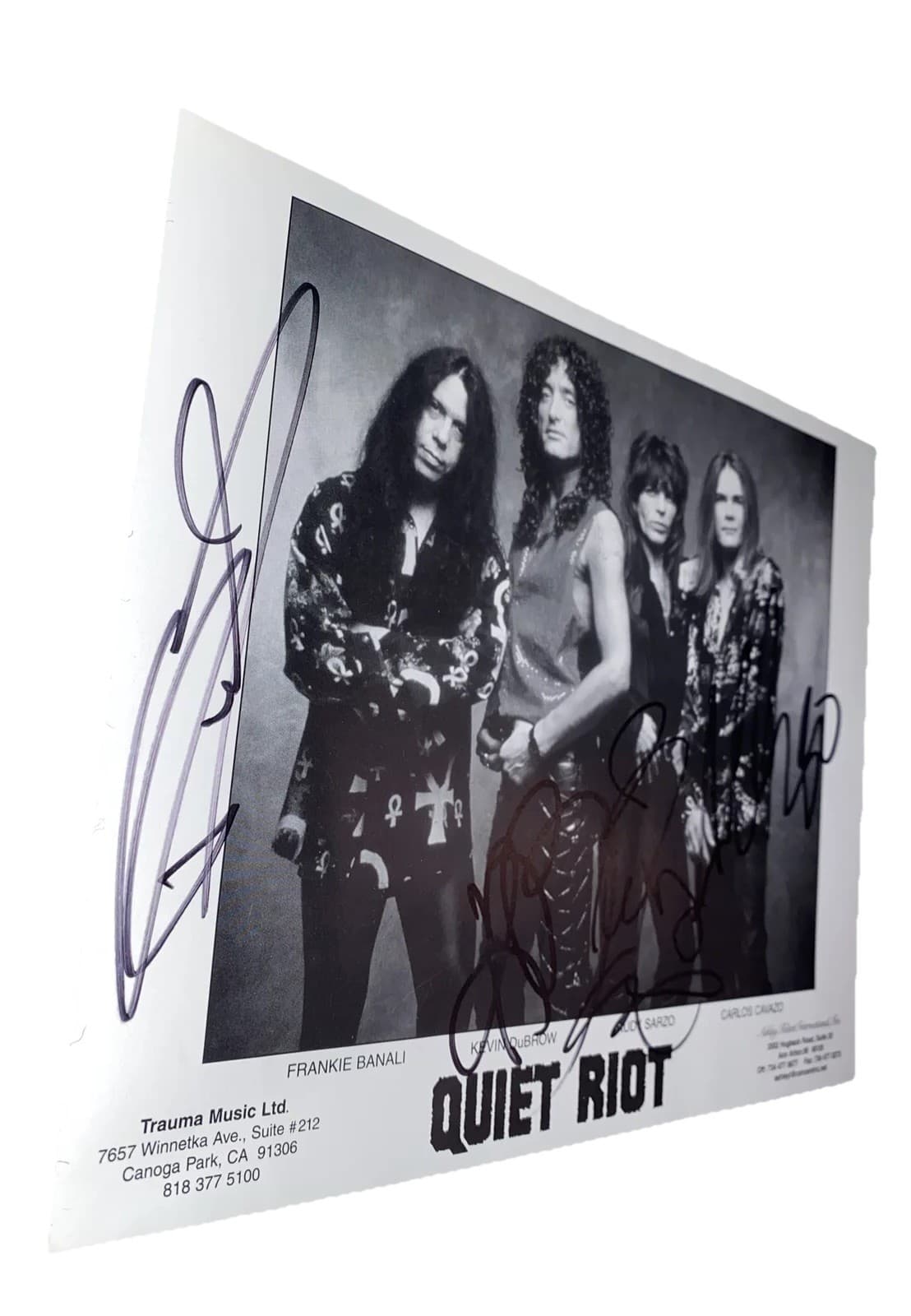QUIET RIOT , 1987 Band Photo Signed By DUBROW, BANALI , SARZO, And CAVAZO, 8x10 2