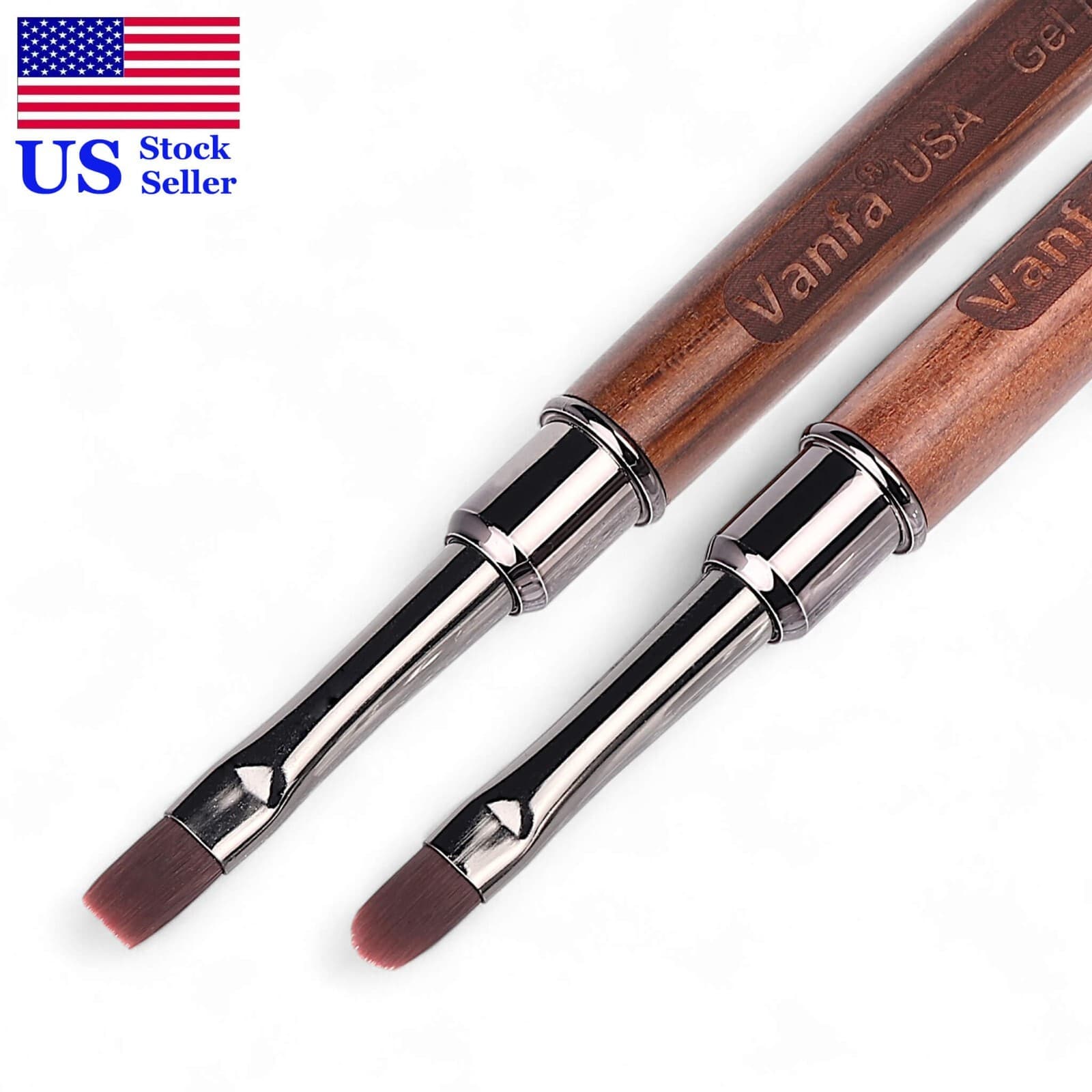 Vanfa Gel Nail Brush set for Builder Gel, Polygel, Hard Gel (1 Oval + 1 Sqaure) 2