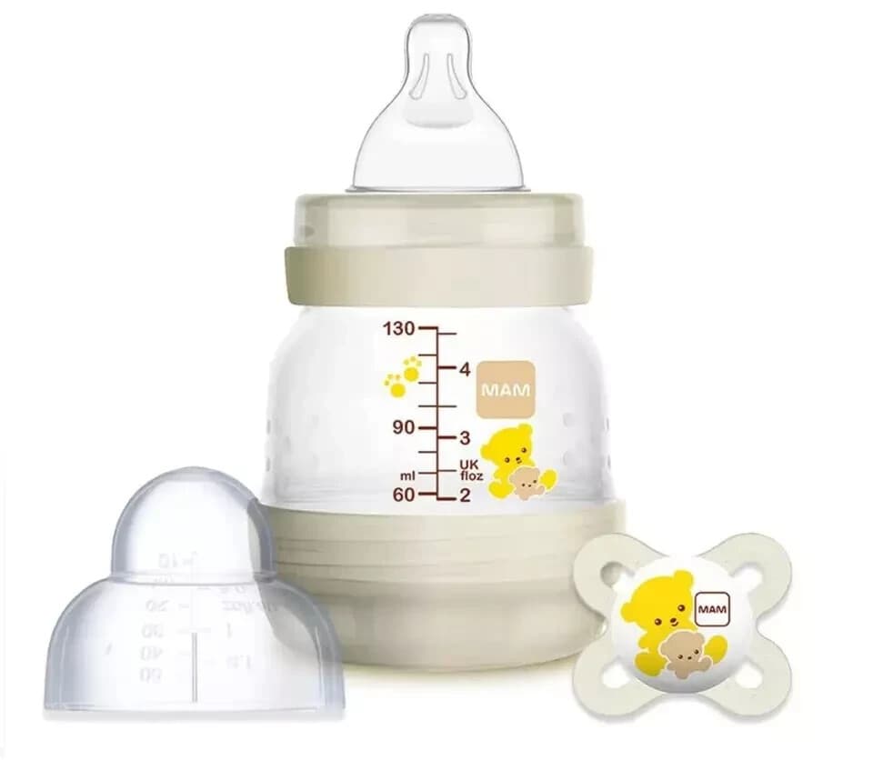 2-PACK / MAM Easy Start Anti-Colic 4.5-Ounce Bottle w/ Pacifier Set Teddy Bear 4