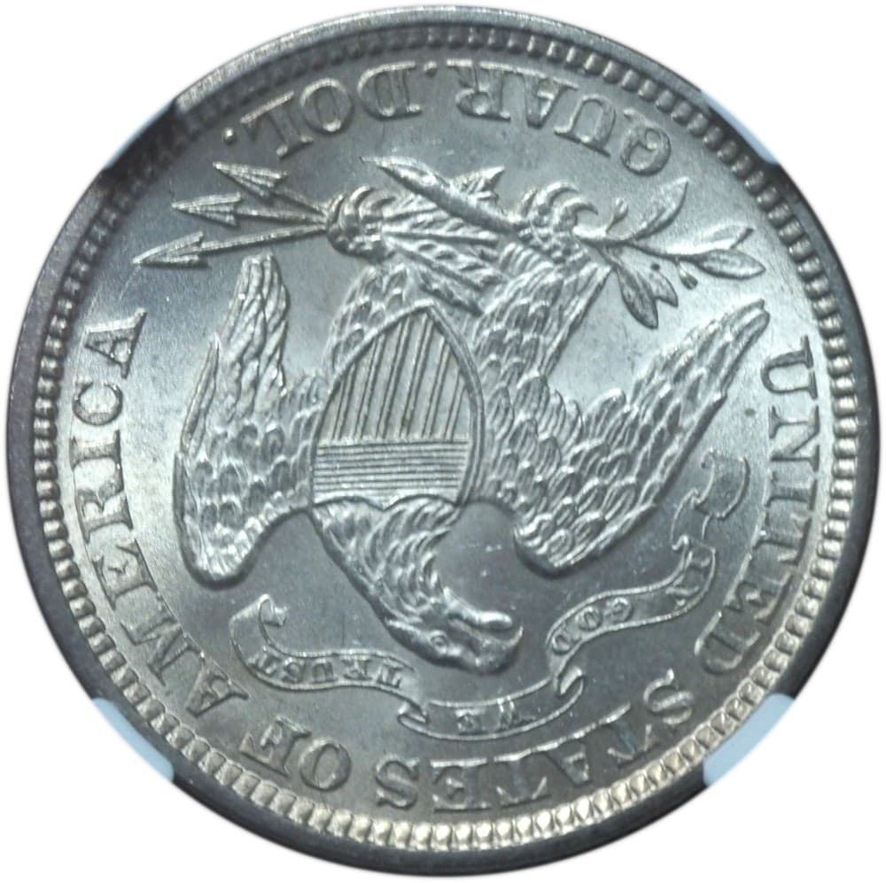 1873 Seated Liberty Quarter Arrows MS63 NGC - Bright White Beauty! 5