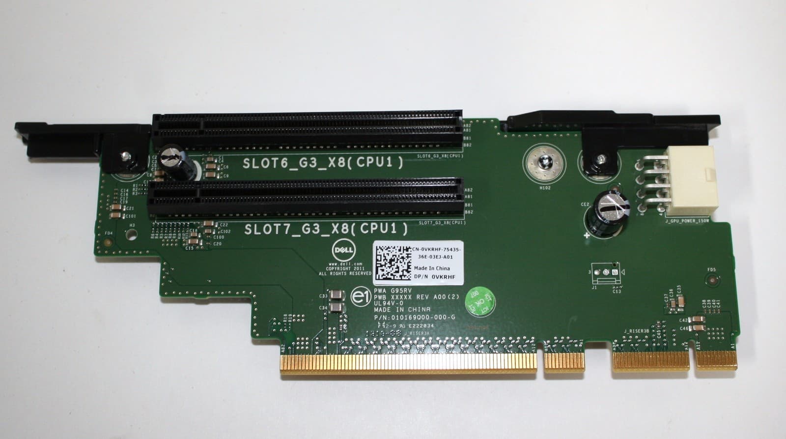 New DELL Riser 3 (left) card for all versions Poweredge R720 2xPCIe x8 VKRHF