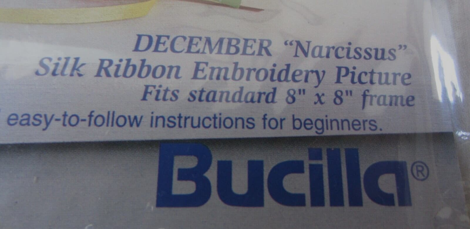 Bucilla DECEMBER Silk Ribbon Embroidery Picture Kit Flower of the Month  8X8 3