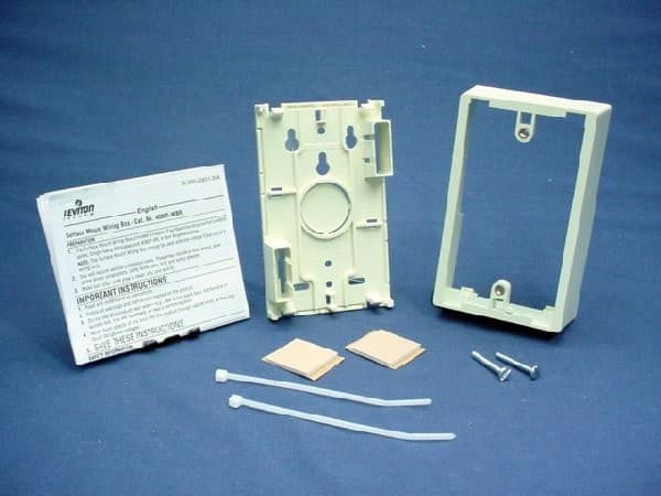 Leviton Quickport Surface Mount Backbox Almond 1.45"-Depth 1-Gang 40851-ABR