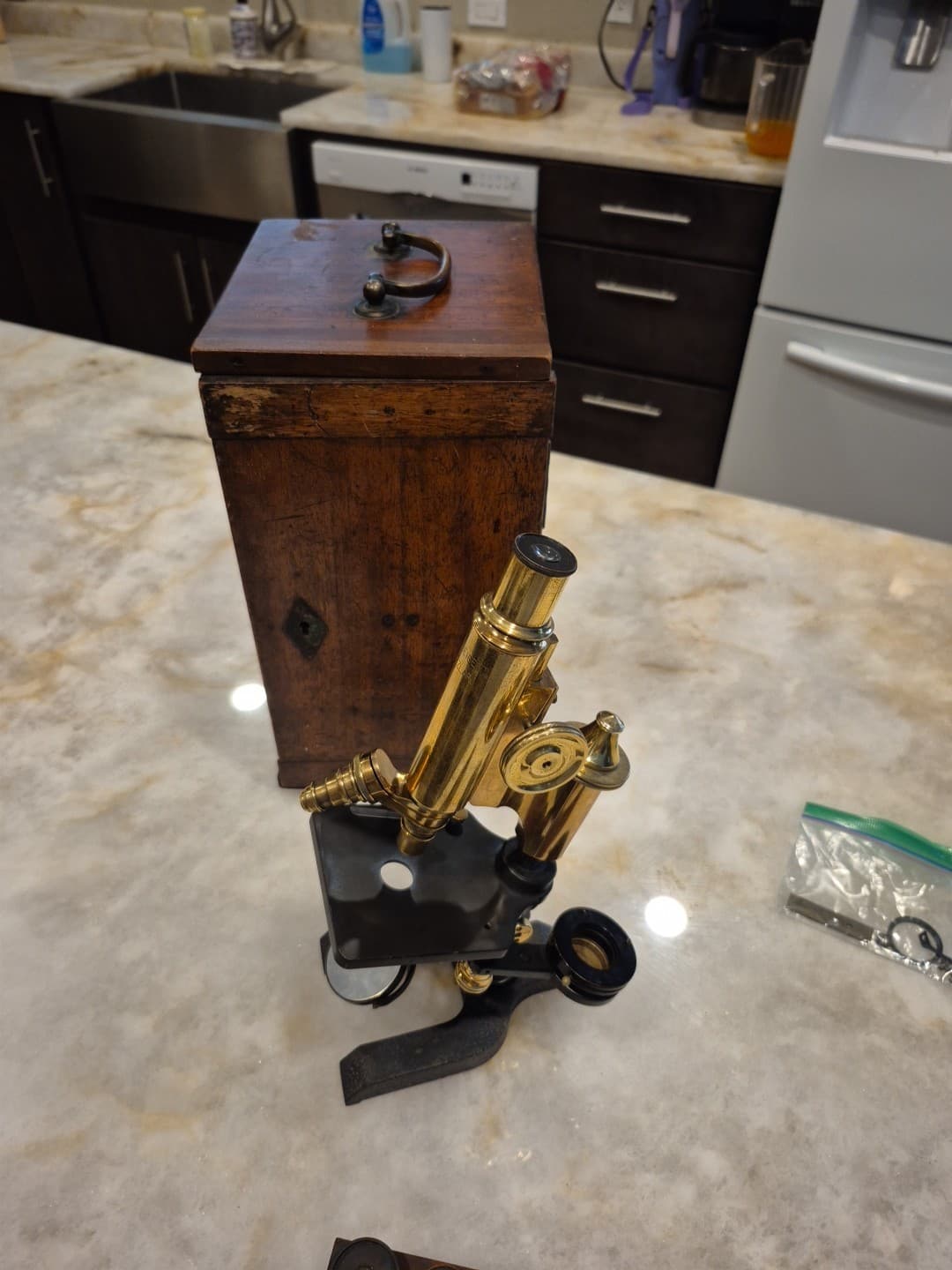 E. Leitz Wetzlar microscope Brass Microscope serial # 14808