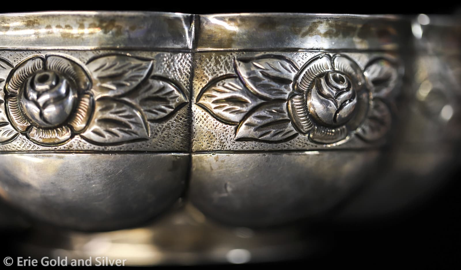 Sanborns Mexico Vintage Sterling Silver Aztec Rose Bowl 5