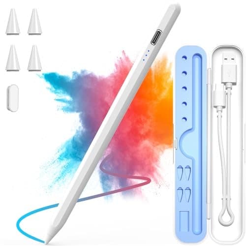 Stylus Pen for iPad 2018-2025, 15 Mins Fast Charge for Apple Pencil 1- White 2