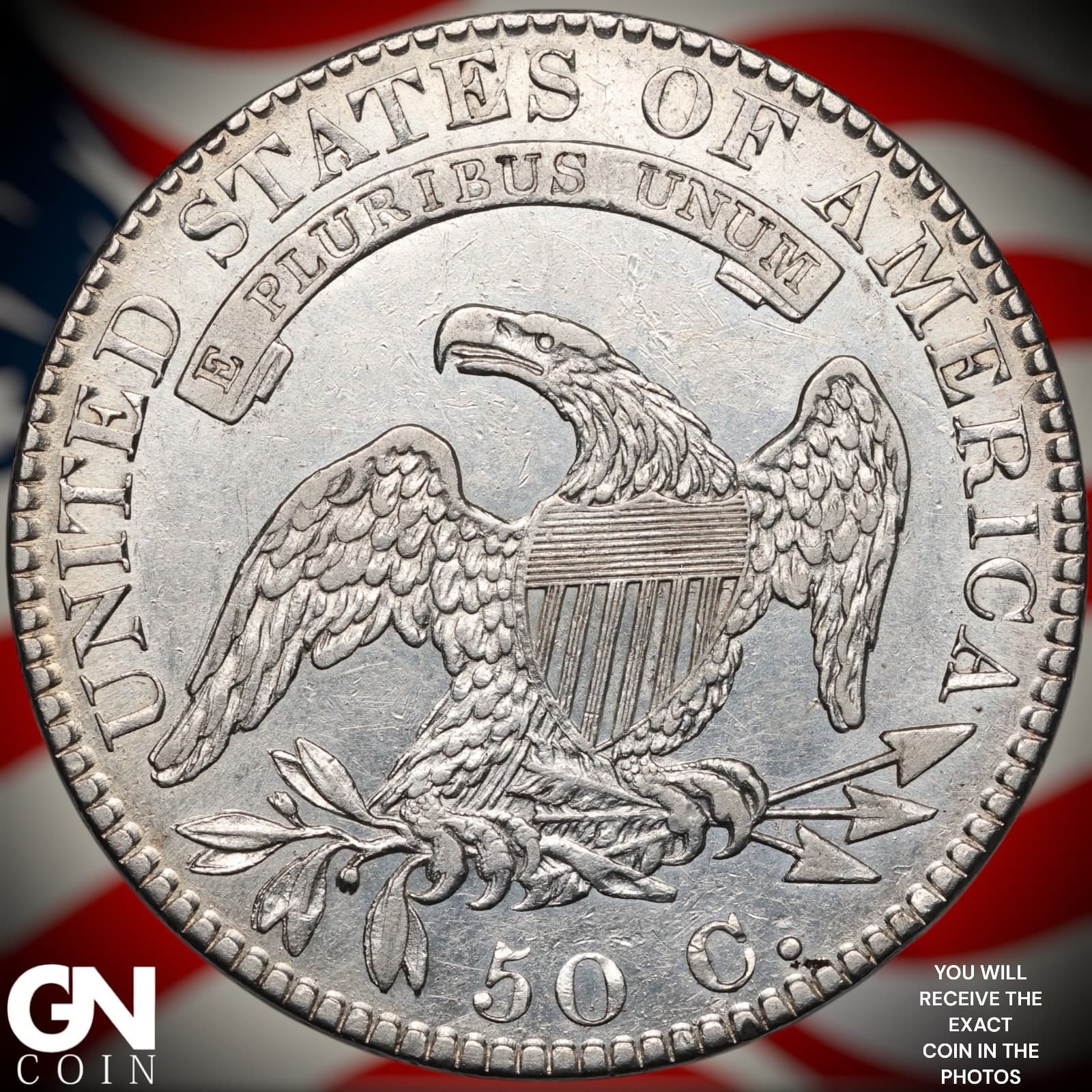 1820 Capped Bust Half Dollar A9010 2