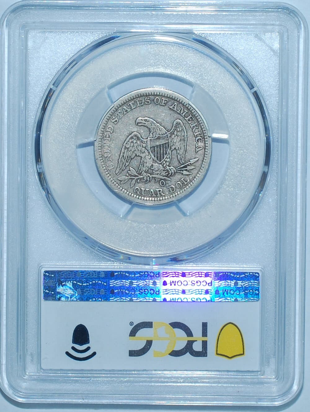 1844 O PCGS VF25 Seated Liberty Quarter 3