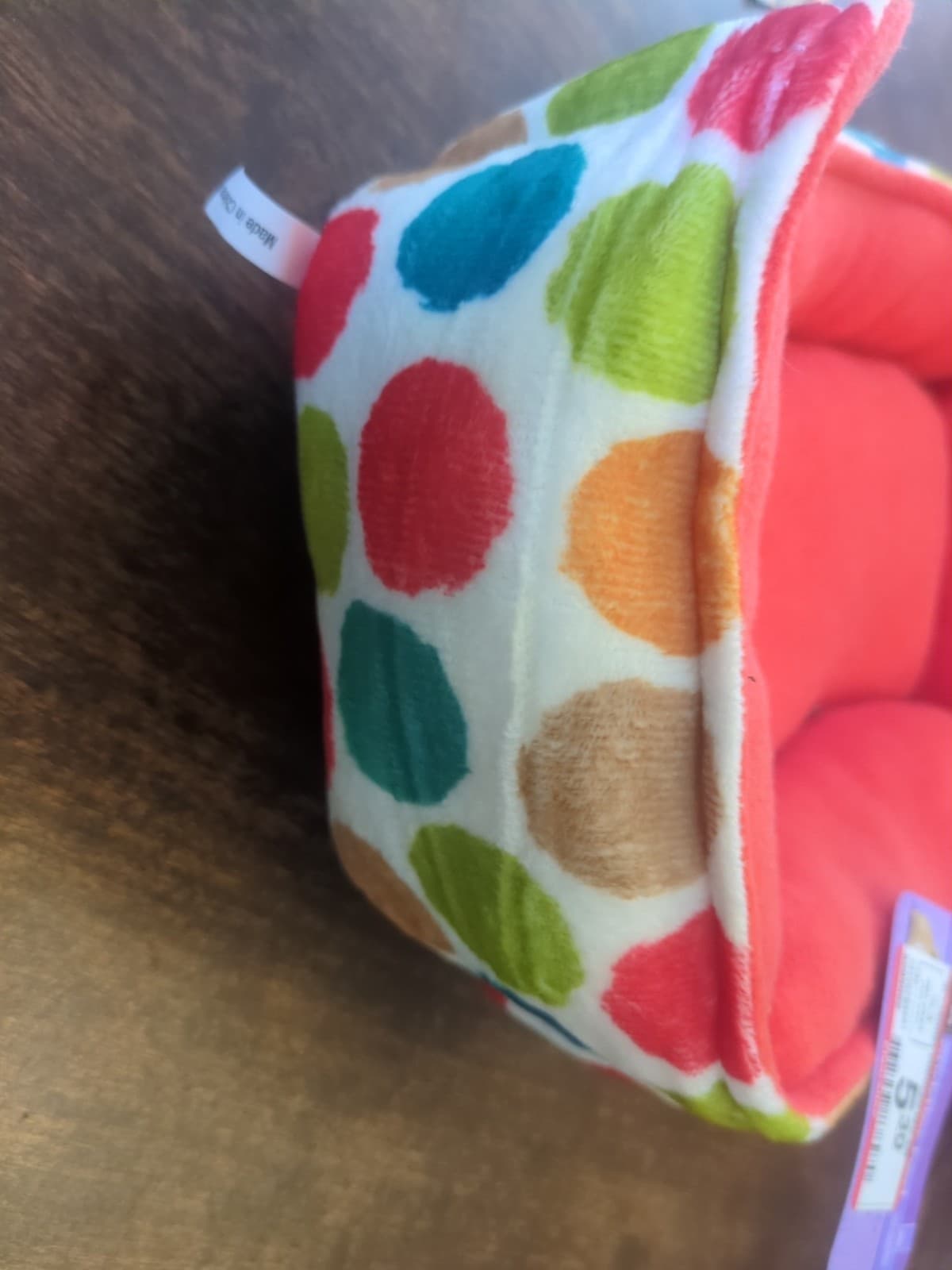 All Living Things Small Polka Dot Cuddler Bed For Ferrets & Guinea Pigs Fleece 6