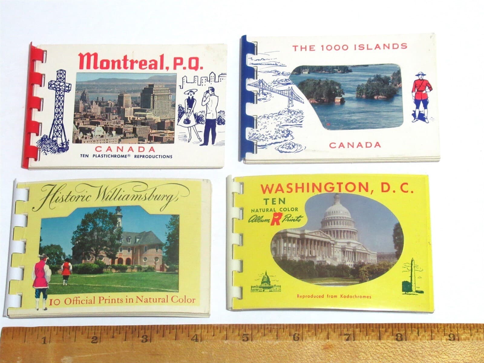 Lot 6 Vtg Souvenir Travel Mini Photo Albums Williamsburg Canada DC Ocean City NJ 5