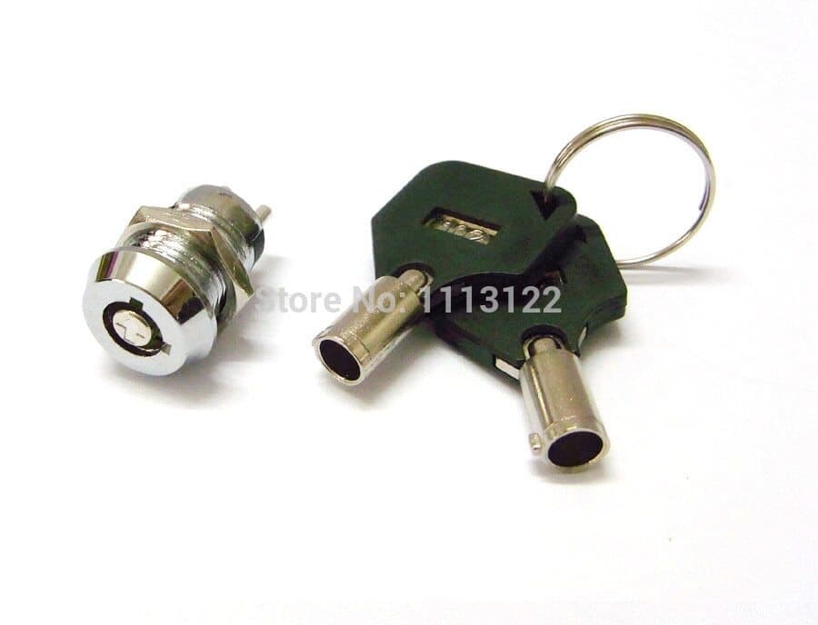 Mini Tubular Key Switch Lock key number 102 Switch Lock ON/OFF 2 Terminal Lock