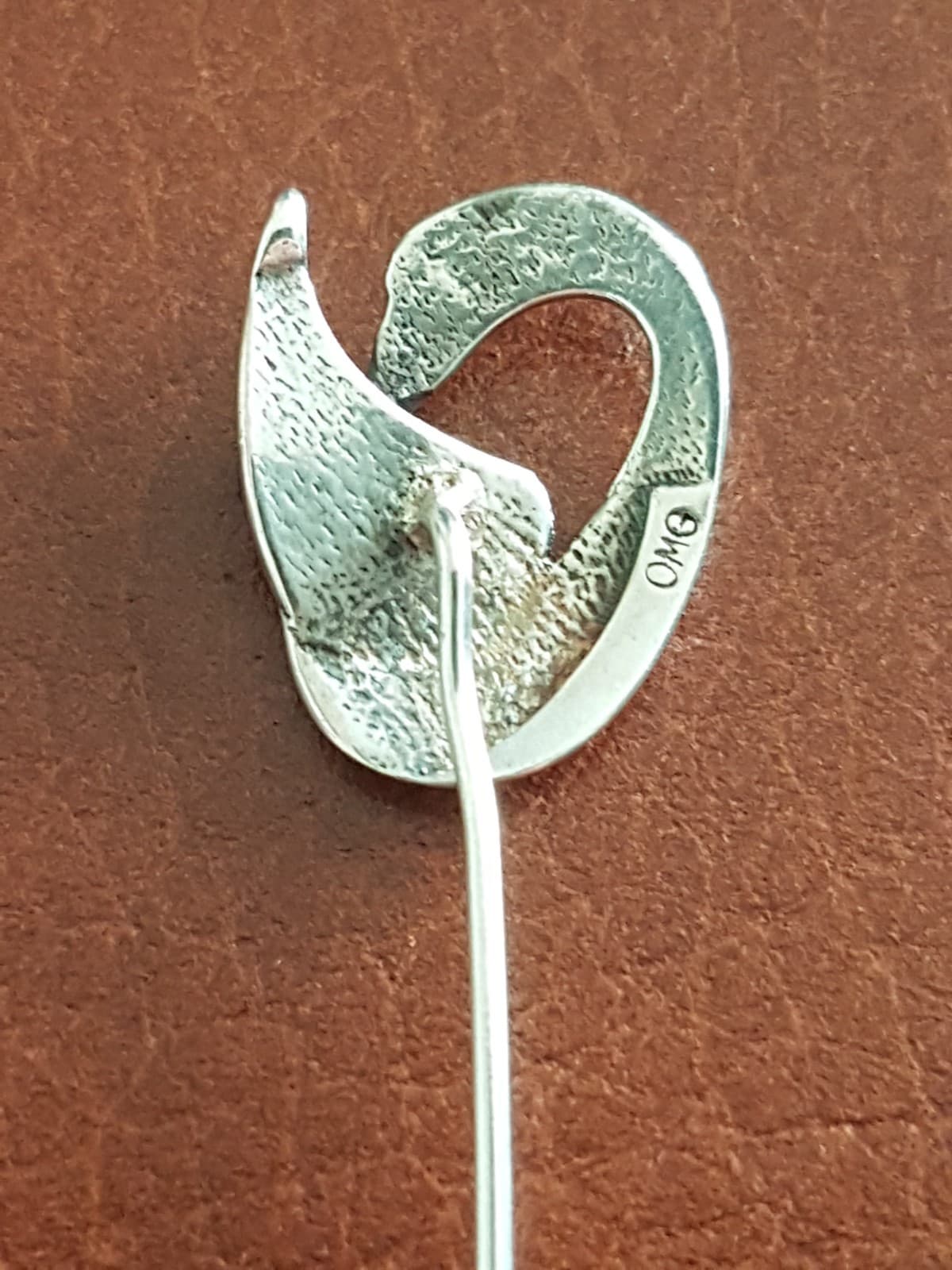 Scottish Sterling Silver Ola Gorie Swan Stick / Lapel Pin 6