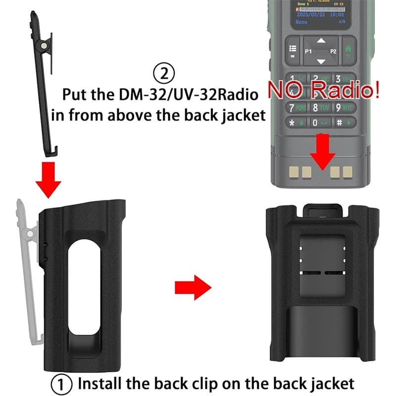 NEW Carry Holder Holster Case with Belt Clip For Baofeng UV-32 DM-32 Radio 5