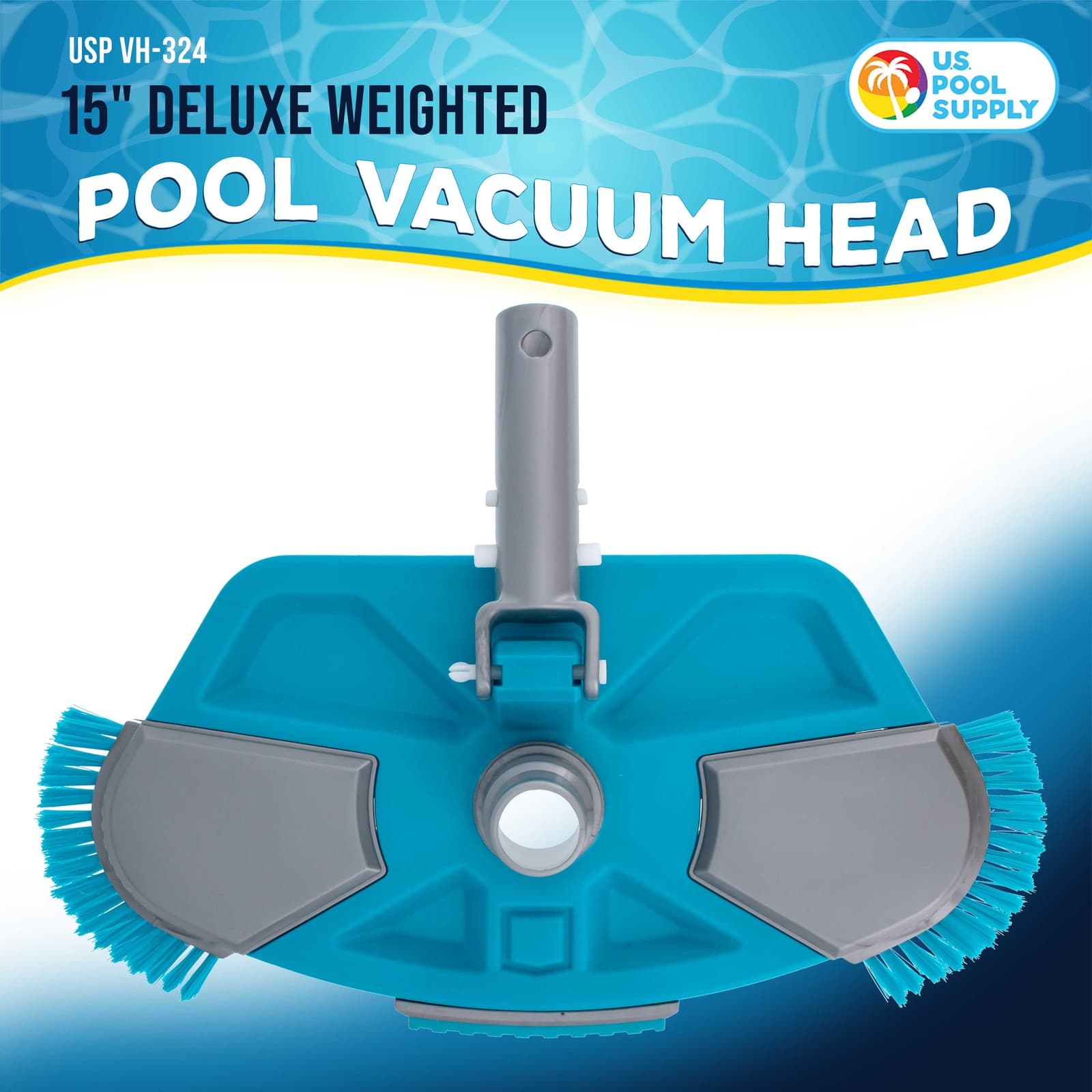 U.S. Pool Supply Deluxe Weighted Pool Vacuum Head, Side Brush, Swivel Connection 2