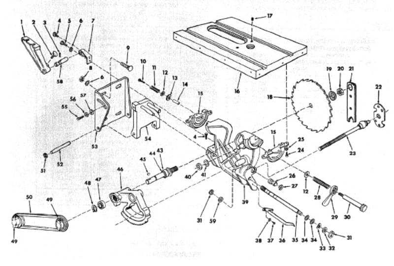 Arbor Bearings Set of 2 Sears Craftsman 10" Belt Drive Table Saw 3509 113.xxxx 5