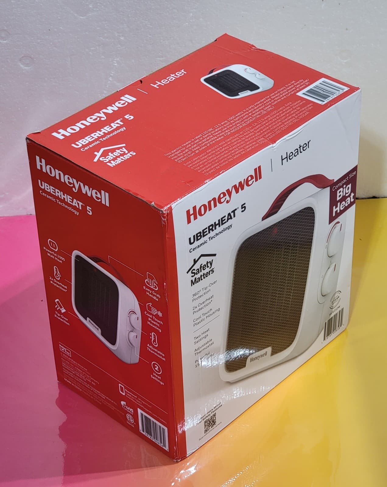 Honeywell UberHeat 5 Ceramic Space Heater, Small Room Portable Heater, White 2
