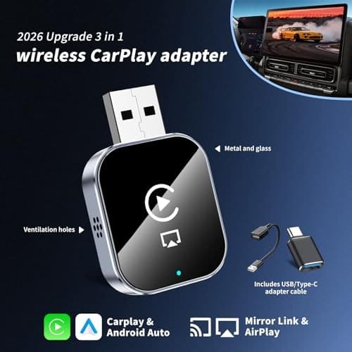 Wireless CarPlay Adapter for Android Auto - 3 in 1 Screen Mirror Android auto 6