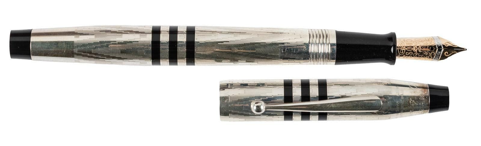 Cross Limited Edition Sterling Silver Fountain Pen & Inkwell New In Original Box 2