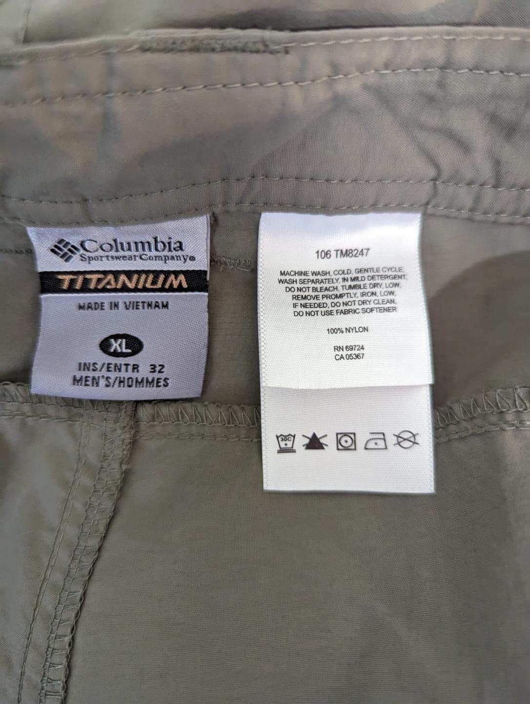 Columbia Titanium Mens XL Olive Green Convertible Pants Shorts Cargo Hiking  4