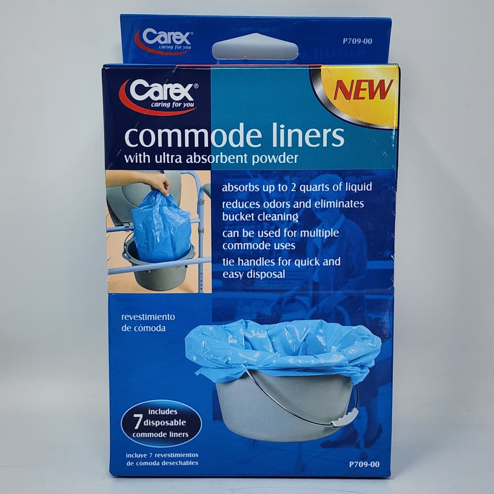 Carex Commode Liners Holds 2 Quarts Liquid, 2 Packs of 7 ea (14 Total Liners) 2