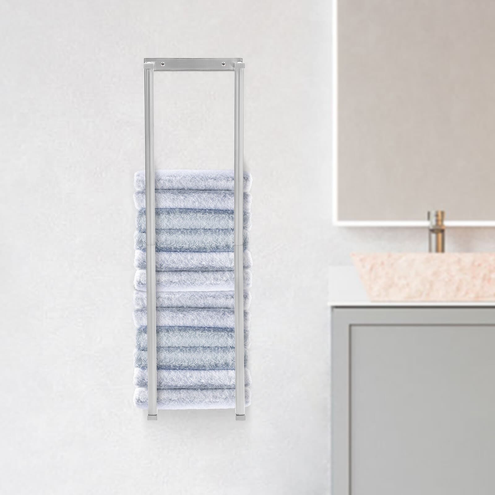 Wall-Mounted Towel Rack – Durable 304 Stainless Steel Bathroom Organizer