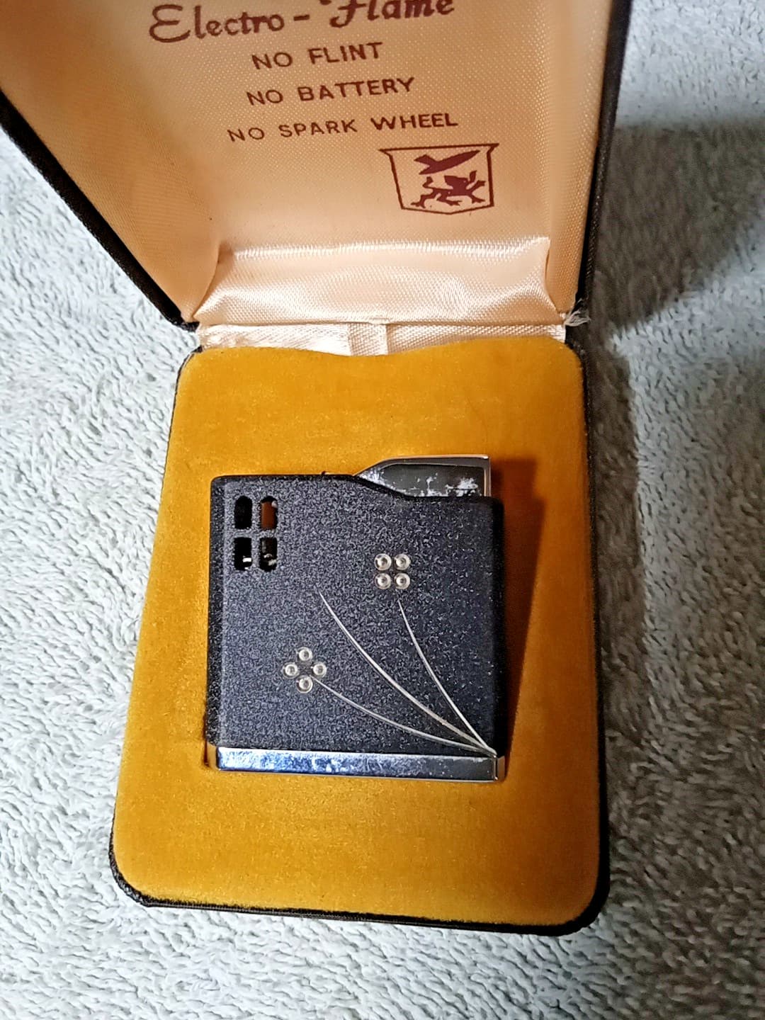 Vintage Colibri ELECTRO-FLAME 52 Black and Stainless Lighter - Made in Japan_BY 2