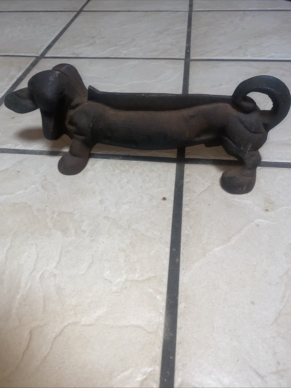 Vintage Cast Iron Dutch Hound Dog Boot Scraper 12 Lbs